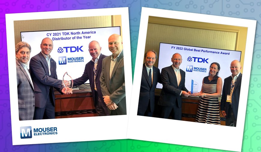 Mouser Electronics riceve da TDK i Premi per l’eccellenza nella distribuzione a livello globale, europeo e del Nord America